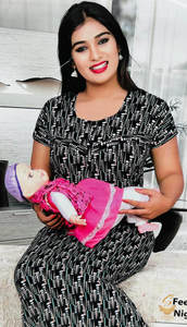 Cottn lycra based (stretchable) fabric women's nighty (size 48-50) Length-52 inch