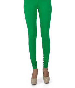 Leggings Or Tights: Stretchable Leggings Or Tights In Parrot Green Colour Standard Size