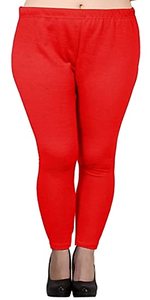 Red colour woolen stretchable laggings