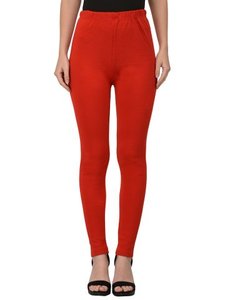 Leggings Or Tights: Red colour lycra cotton stretchable Lagging
