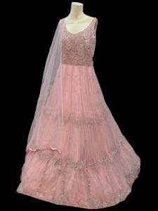 Ladies Suits Gowns: (Video clip attached)Netting Based Beautiful Mirror & Stone Work Designer Party Gown