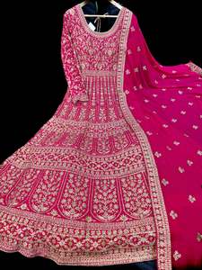 (Video clip attached)Chiffon georgette Based bridal style heavy design stones wo&hellip;