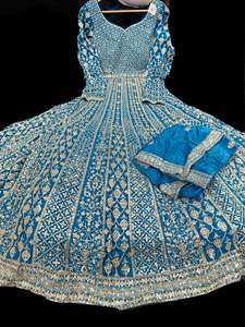 (Video clip attached ) Pure georgette based Based heavy Embroidery With Sequined&hellip;