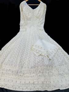 Pure georgette chiffon Based Lakhnavi Embroidery Work With Sequins Work All Over&hellip;