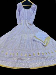 Georgette Based Lakhnavi Embroidery Work With Sequins Work All Over Lehnga And C&hellip;