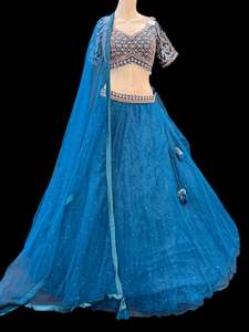 (Video clip attach)size 38(upto 40) fully stitched Peacock Blue color full of em&hellip;