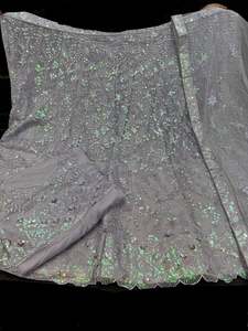 Lavender color Netting based embroidery work multiflared beautiful lehnga with e&hellip;