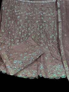 Dusky color Netting based embroidery work multiflared beautiful lehnga with embr&hellip;