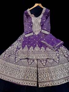 (Video clip attached)purple color shiny soft silk based heavy embroidery work ka&hellip;