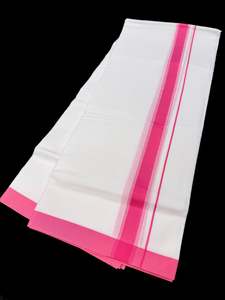 Woven Cotton Kerala Mundu / Dhoti in White ( 3.75 mtrs )