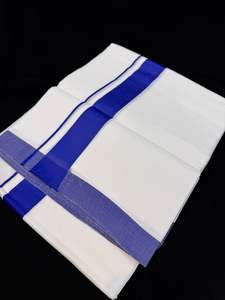 Woven Cotton Kerala Mundu / Dhoti in White ( 3.75 mtrs )