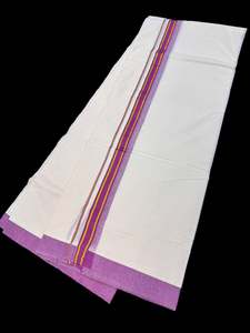 Woven Cotton Kerala Mundu / Dhoti in off White ( 4 mtrs )