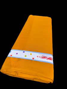 Crape: Harvest Gold color Pure and soft Crepe Silk Fabric (per meter)