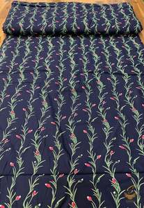 Ink blue colour Rayon based Digital Print beautiful soft fabric(Per meter) 116cm width