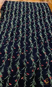 Rayon: Black colour Rayon based Digital Print beautiful soft fabric(Per meter) 116cm width