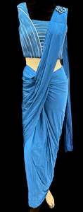 Peacock Blue colour Size 38 (Upto 40)stone work designer readymade blouse with R&hellip;