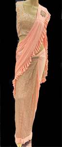 Rosegold color Size 40 (Upto 42) Sequinned work designer readymade blouse with R&hellip;