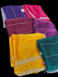 Jimmy Choo base fabric With Beautiful handwork all over on Saree and border