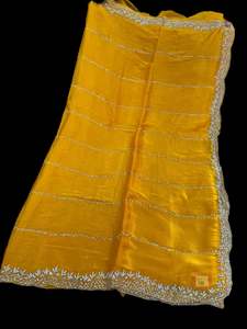 Jimmy Choo base fabric With Beautiful handwork all over on Saree and border