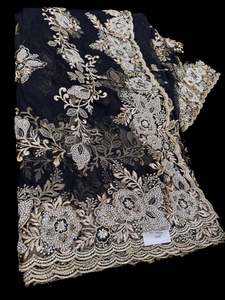 Heavy Work Sarees 1: (Video Clip attached )Heavy work designer Saree with netting base fabric and stones work design all over with heavy embroidery work