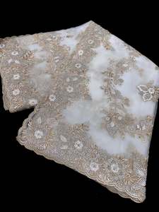 Heavy Work Sarees 1: (Video Clip attached )Heavy work designer Saree with netting base fabric and stones work design all over with heavy embroidery work