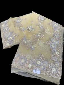 Heavy Work Sarees 1: (Video Clip attached )Heavy work designer Saree with netting base fabric and stones work design all over with heavy embroidery work