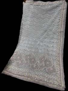 (Video Clip attached )Heavy work designer Saree with netting base fabric and sto&hellip;