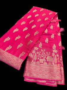 Pure chiffon based Beautiful zari work Banarasi look Saree
