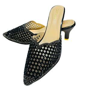 Party Wear Heels Wedge Flats: Crystal & Jerkan Stone Heels