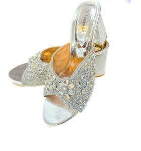 Party Wear Heels Wedge Flats: Crystal & Jerkan Stone Heels