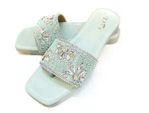 Pearls beaded with stone work soft cushioned Flats