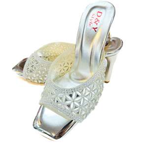 Crystals with stone work soft cushioned heels