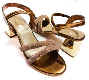 Womens Fancy Jutti Back Open Jutti: Stone beaded Heels