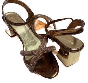 Womens Fancy Jutti Back Open Jutti: Stone beaded Heels