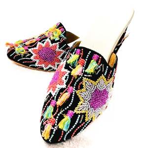 Handwork with pearls beaded & stones work Punjabi jutti with Heels