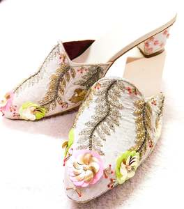 Handwork with pearls beaded & stones work Punjabi jutti with Heels