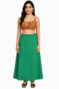 Under Skirts Or Peticott: Green color cotton Petticoat