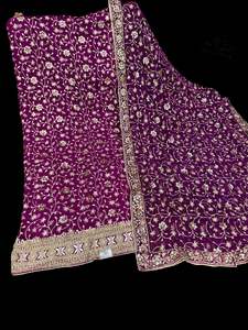 (video clip attached)Purple Wine pure chinnon based embroidery work with handwor&hellip;