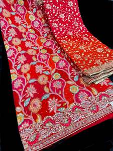 (Video clip attached )Multicolor soft chiffon based beautiful sequined embroider&hellip;