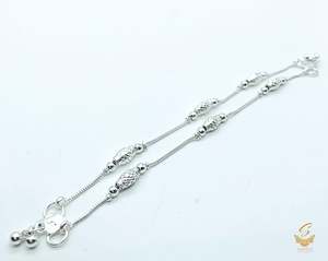 Kids Silver (not original silver) Anklets in Pair 16cm