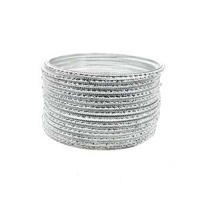 Kid S Bangles: Silver Color kids plain Shiny Metal bangles (2 dozen in one pack)