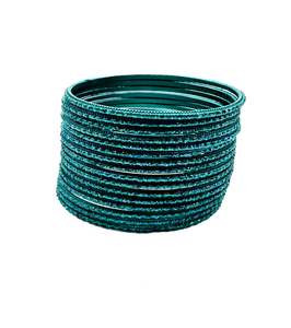 Kid S Bangles: Teal Color kids plain Shiny Metal bangles (2 dozen in one pack)