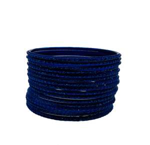Nevi Blue Color kids plain Shiny Metal bangles (2 dozen in one pack)