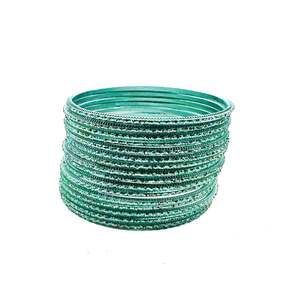 Kid S Bangles: Pistachio Color kids plain Shiny Metal bangles (2 dozen in one pack)