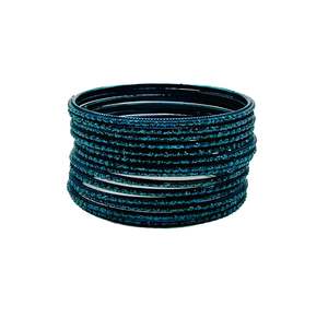 Kid S Bangles: Peacock Blue Color kids plain Shiny Metal bangles (2 dozen in one pack)