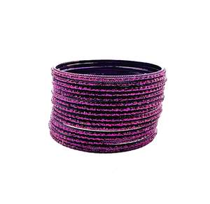 Wine color kids plain Shiny Metal bangles (2 dozen in one pack)