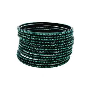 Kid S Bangles: Kai Green color kids plain Shiny Metal bangles (2 dozen in one pack)