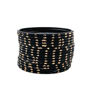 Black color kids plain Metal bangles (2 dozen in one pack)