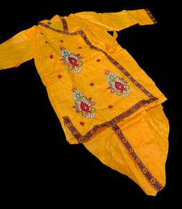 Krishna Costume: Cotton Based Beautiful Krishna Costume With All Accessories