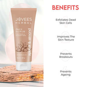Jovees Apricot & Almond Face Scrub Infused With Wheatgerm Oil Glowing Skin | Hel&hellip;
